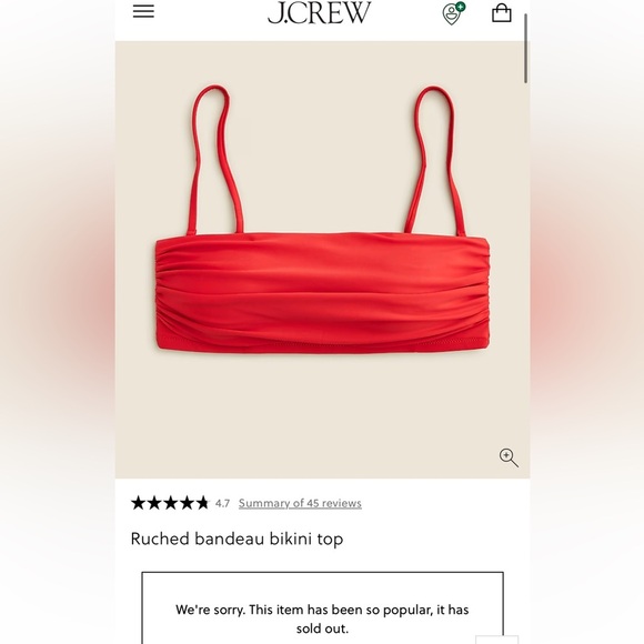 J. Crew Ruched Bandeau Bikini Top versatile straps NWT - Picture 4 of 7